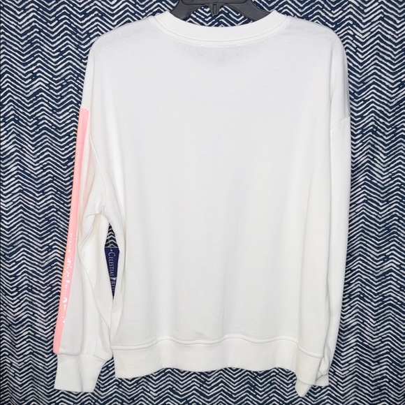 White Sweatshirt with Pink Accents - Picture 5 of 6